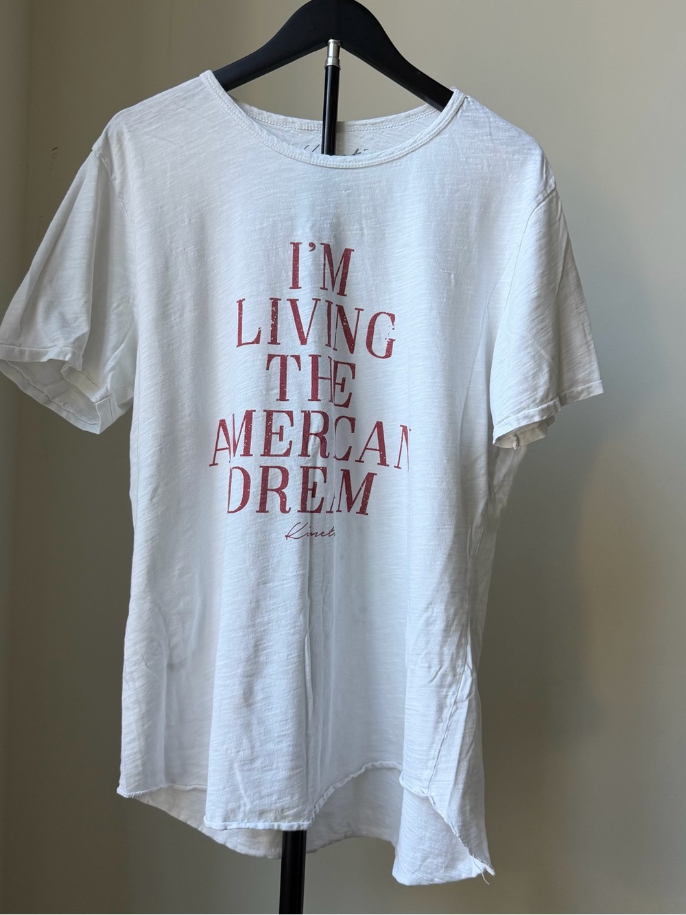Kinetix White Short Sleeve Tee with Red Graphic